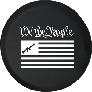 We the People AR15 US Flag Constitution Gun Rights Offroad Jeep RV Camper Spare Tire Cover S303
