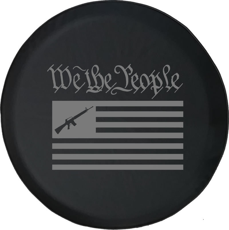 We the People AR15 US Flag Constitution Gun Rights Offroad Jeep RV Camper Spare Tire Cover S303