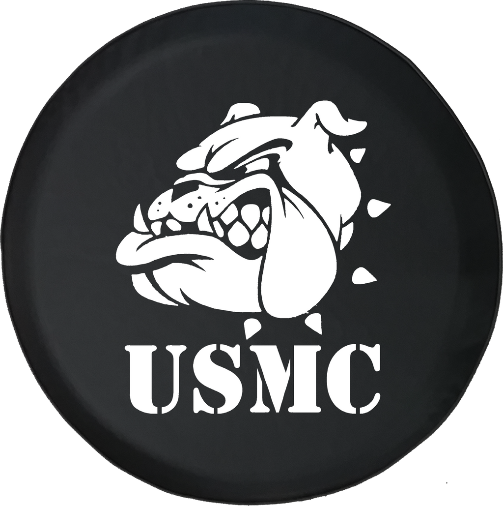 Jeep Wrangler Spare Tire Cover With USMC Bulldog (Wrangler JK, TJ, YJ)