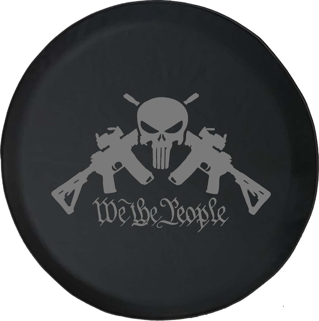 We the People AR15 Punisher Skull Tactical Gun Rights NRA OE Offroad Jeep RV Camper Spare Tire Cover S418