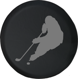Hockey Player Skating with Puck Trailer Offroad Jeep RV Camper Spare Tire Cover T156