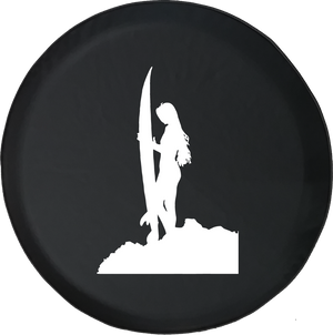 Jeep Liberty Spare Tire Cover With Surfing Girl (Liberty 02-12)