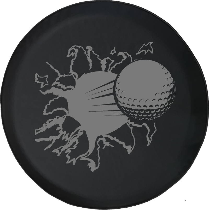 Golf Ball Ripping Through Trailer Offroad Jeep RV Camper Spare Tire Cover T163