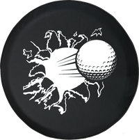 Golf Ball Ripping Through Trailer Offroad Jeep RV Camper Spare Tire Cover T163