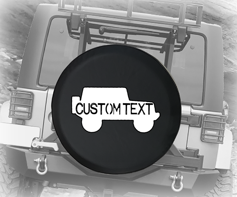 Simple American 4x4 Military Text - Personalized Spare Tire Cover