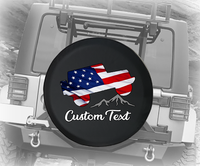 American Flag Offroad Mountain 2 Door- Personalized Spare Tire Cover