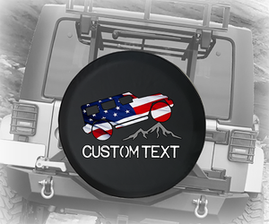 American Flag Offroad Mountain Unlimited- Personalized Spare Tire Cover