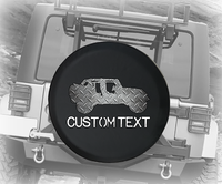 Diamond Plate Steel Topless American Unlimited- Personalized Spare Tire Cover