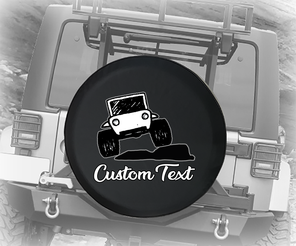 Cartoon American 4x4 Fun Text- Personalized Spare Tire Cover
