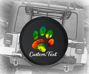 Tie Dye Paw Print - Personalized Spare Tire Cover