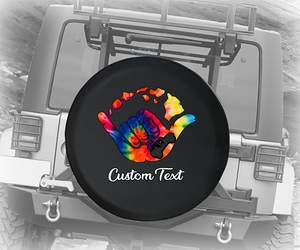 Tie Die Hawaiian American 4x4- Personalized Spare Tire Cover