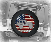 She Looks Better Topless USA Flag - Personalized Spare Tire Cover