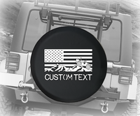 American 4x4 USA Flag Military- Personalized Spare Tire Cover