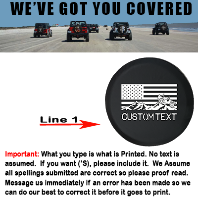 17 Inch American Flag Spare Tire Cover - Fits Jeep Wrangler RV SUV Truck Trailer