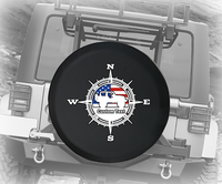 American Flag Compass USA 4x4- Personalized Spare Tire Cover