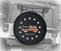 13 Stars Betsy Ross USA Flag 4x4- Personalized Spare Tire Cover
