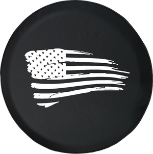 Jeep Liberty Tire Cover With Waving American Flag (Liberty 02-12)