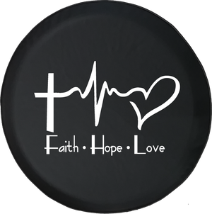 Faith Hope Love Cross Heart EKG Jesus Religious 