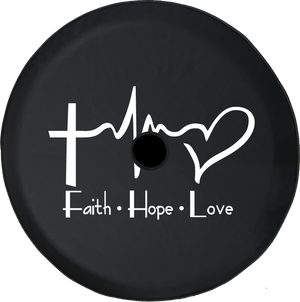 Jeep Wrangler JL Backup Camera Faith Hope Love Cross Heart EKG Jesus Religious U142