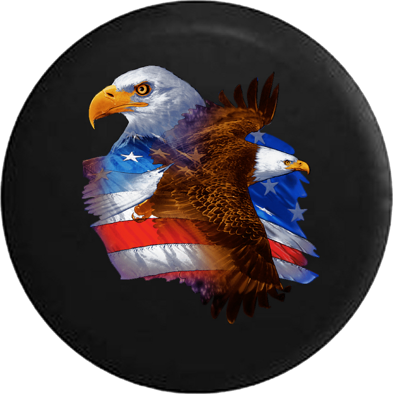 Jeep Liberty Tire Cover With American Eagles Flying