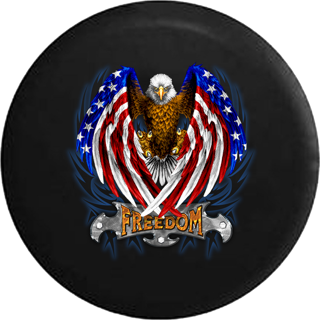 Jeep Liberty Tire Cover With Freedom Bald Eagle