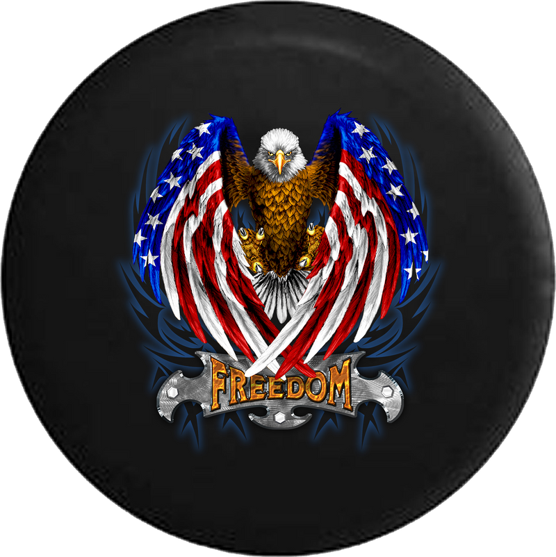 Jeep Liberty Tire Cover With Freedom Bald Eagle