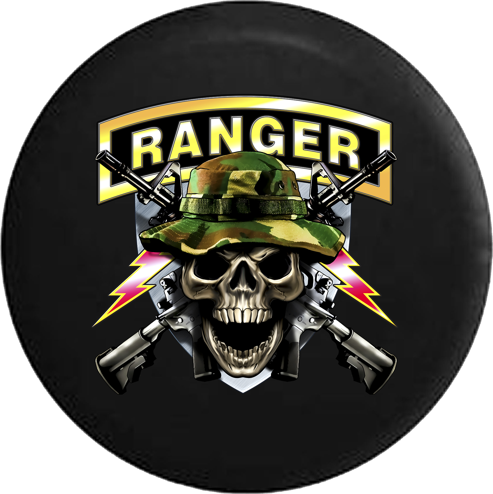 Army Ranger Covers Jeep Liberty Spare Tire Cover With Army Ranger Skull | Tire Cover Pro ...