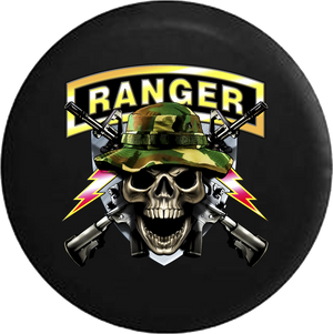 Jeep Liberty Spare Tire Cover With Army Ranger Skull