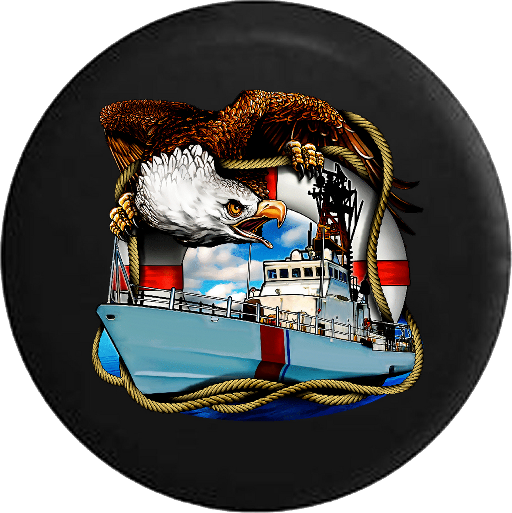Jeep Liberty Spare Tire Cover With US Coast Guard