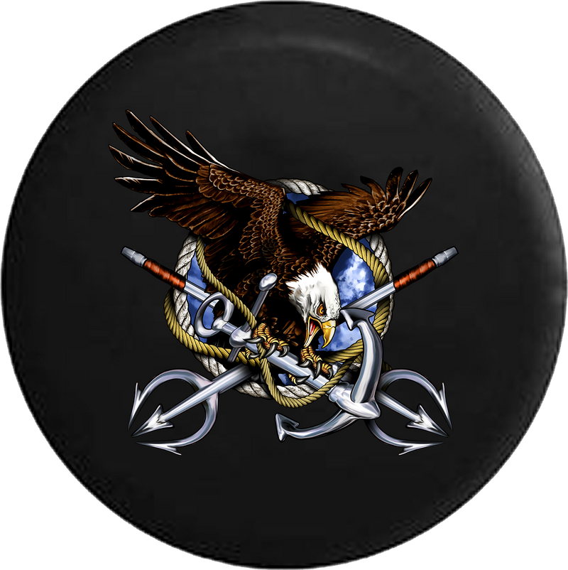 Eagle Navy Military Tridents and Anchor Military RV Camper Spare Tire Cover-35 inch