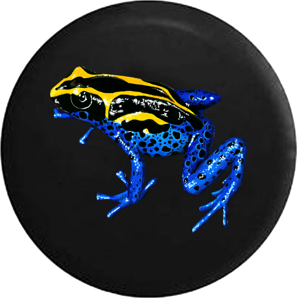 Tropical Tree Frog Blue Yellow and Black RV Camper Spare Tire Cover-35 inch