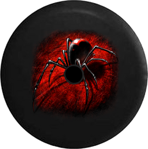 Jeep Wrangler JL Backup Camera Day Black Widow Spider on Red Web 3D Poisonous RV Camper Spare Tire Cover-35 inch