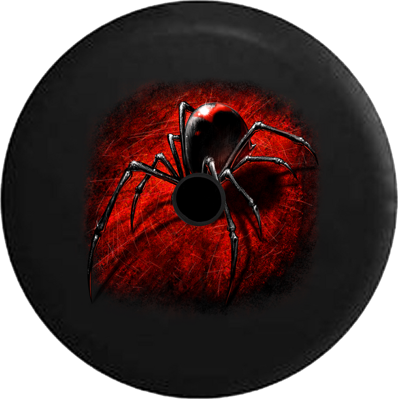 Jeep Wrangler JL Backup Camera Day Black Widow Spider on Red Web 3D Poisonous RV Camper Spare Tire Cover-35 inch