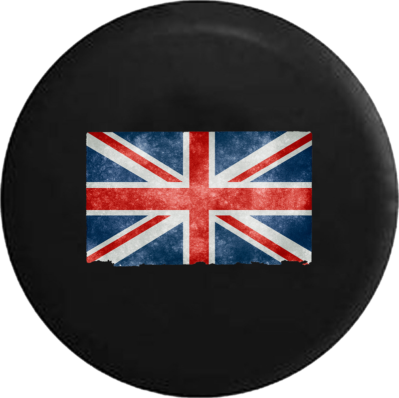 Distressed UK English Flag Union Jack RV Camper Spare Tire Cover-35 inch