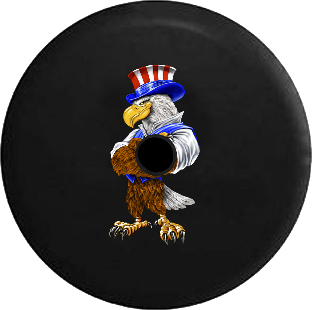 Jeep Wrangler JL Backup Camera Day American Eagle Uncle Sam Patriotic Citizen RV Camper Spare Tire Cover-35 inch