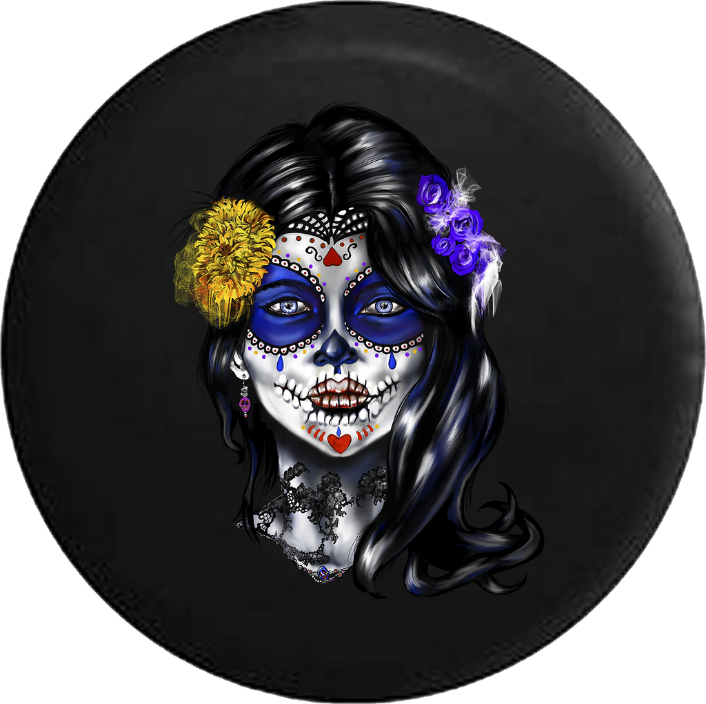Beautiful Sugar Skull Girl Mexican Latin RV Camper Spare Tire Cover-35 inch
