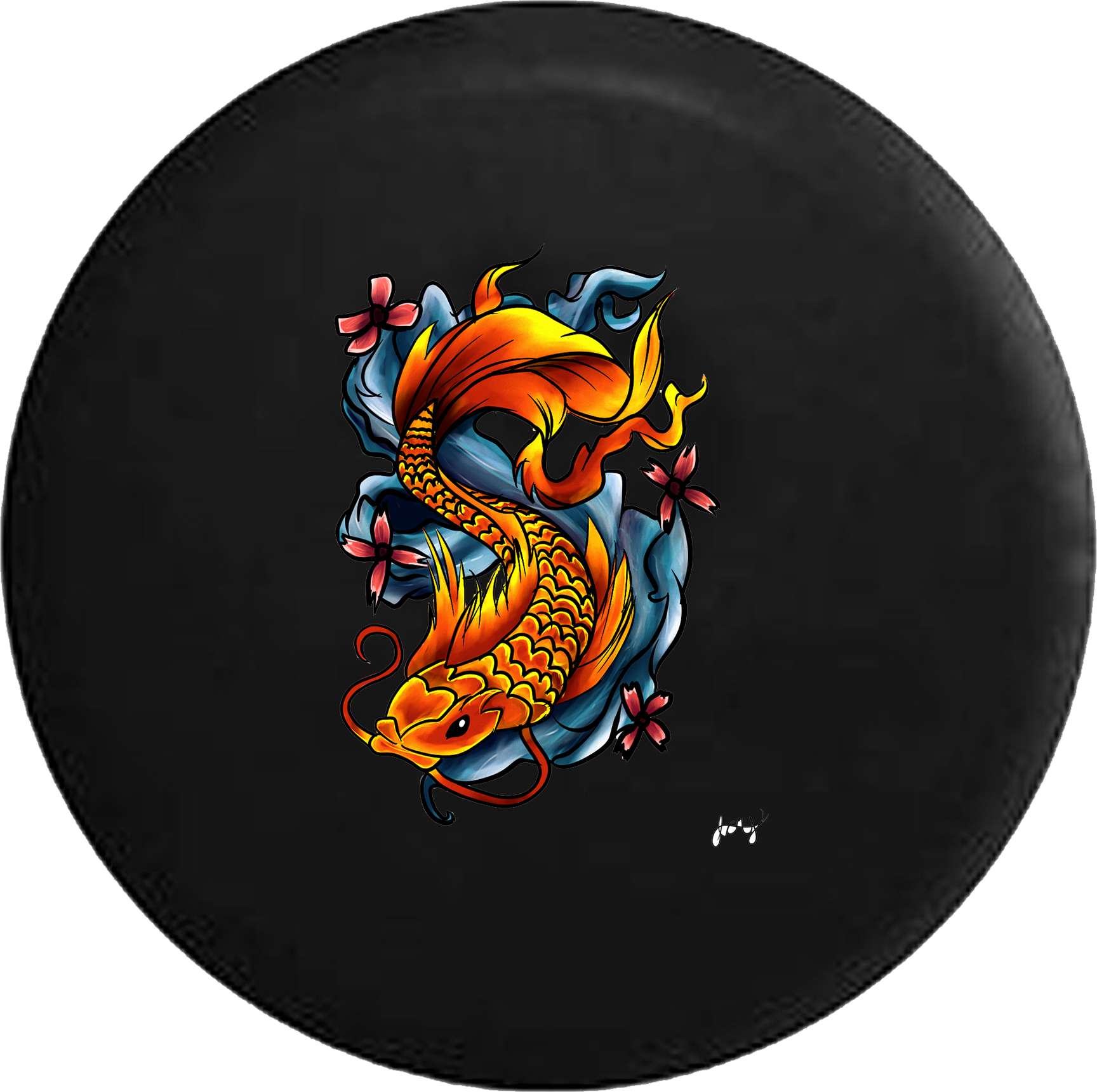 Tire Cover PRO Koi Fish Tattoo Style Japanese Art RV Camper Spare Tire  Cover-BLACK-CUSTOM SIZE/COLOR/INK – TireCoverPro