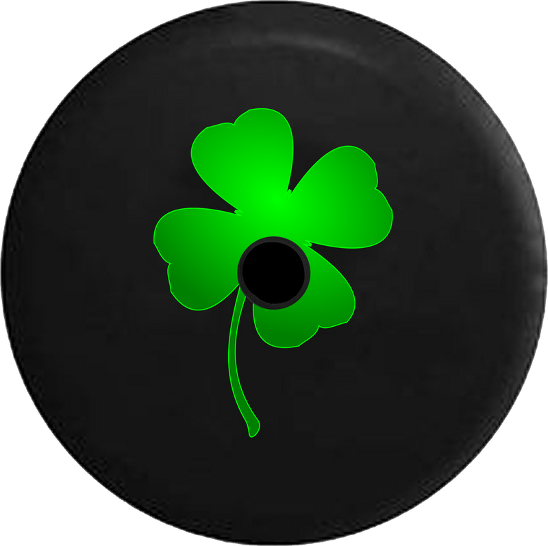 Jeep Wrangler JL Backup Camera Day Green Lucky 4 Leaf Clover Shamrock Irish Heritage RV Camper Spare Tire Cover-33 inch