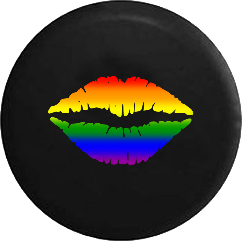 Rainbow Colorful Lips LGBTQ Gay Kiss 