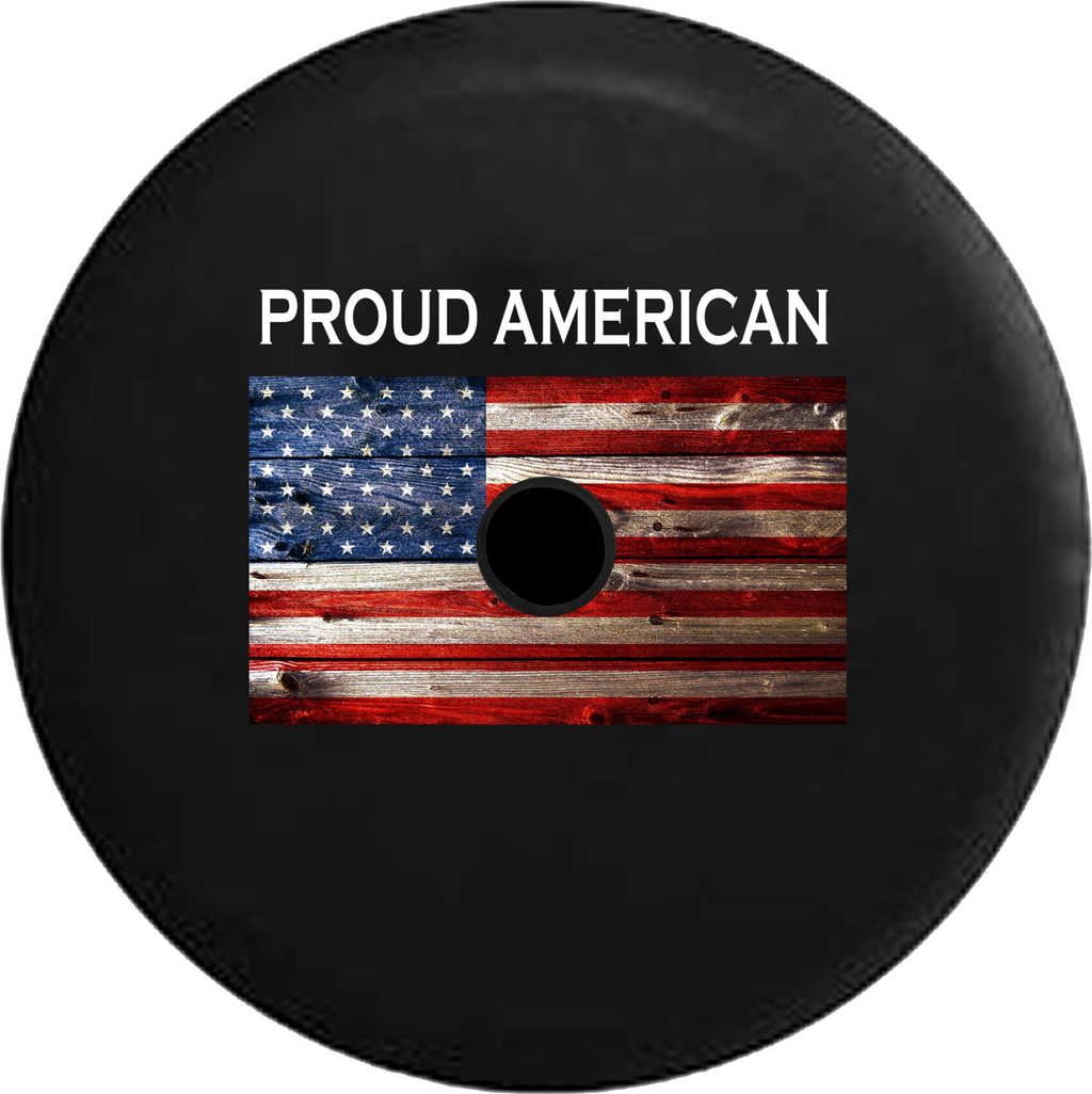 Jeep Wrangler JL Backup Camera Day There is Only One American Vintage Rustic USA Flag RV Camper Spare Tire Cover-35 inch