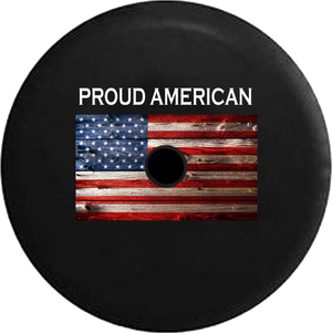 Jeep Wrangler JL Backup Camera Day There is Only One American Vintage Rustic USA Flag RV Camper Spare Tire Cover-35 inch