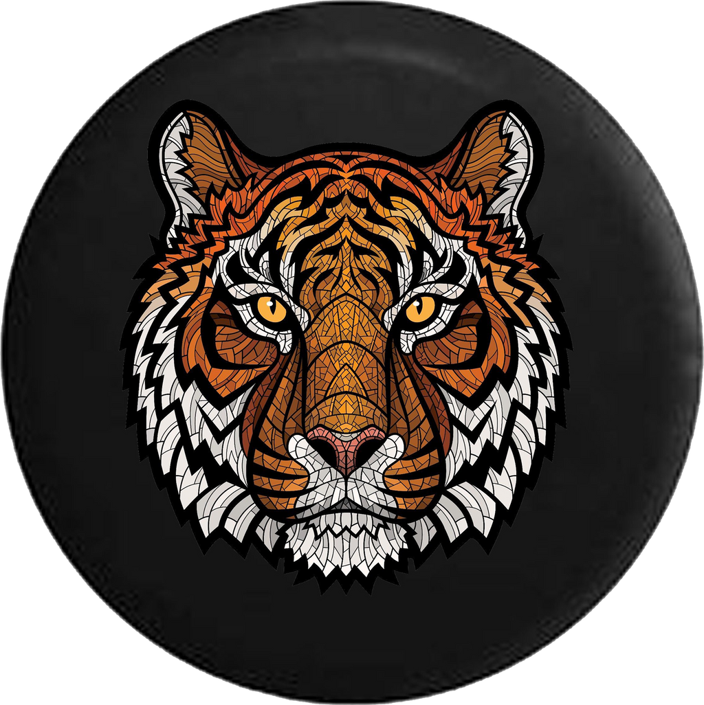 Orange Tiger Stripes Mosaic  