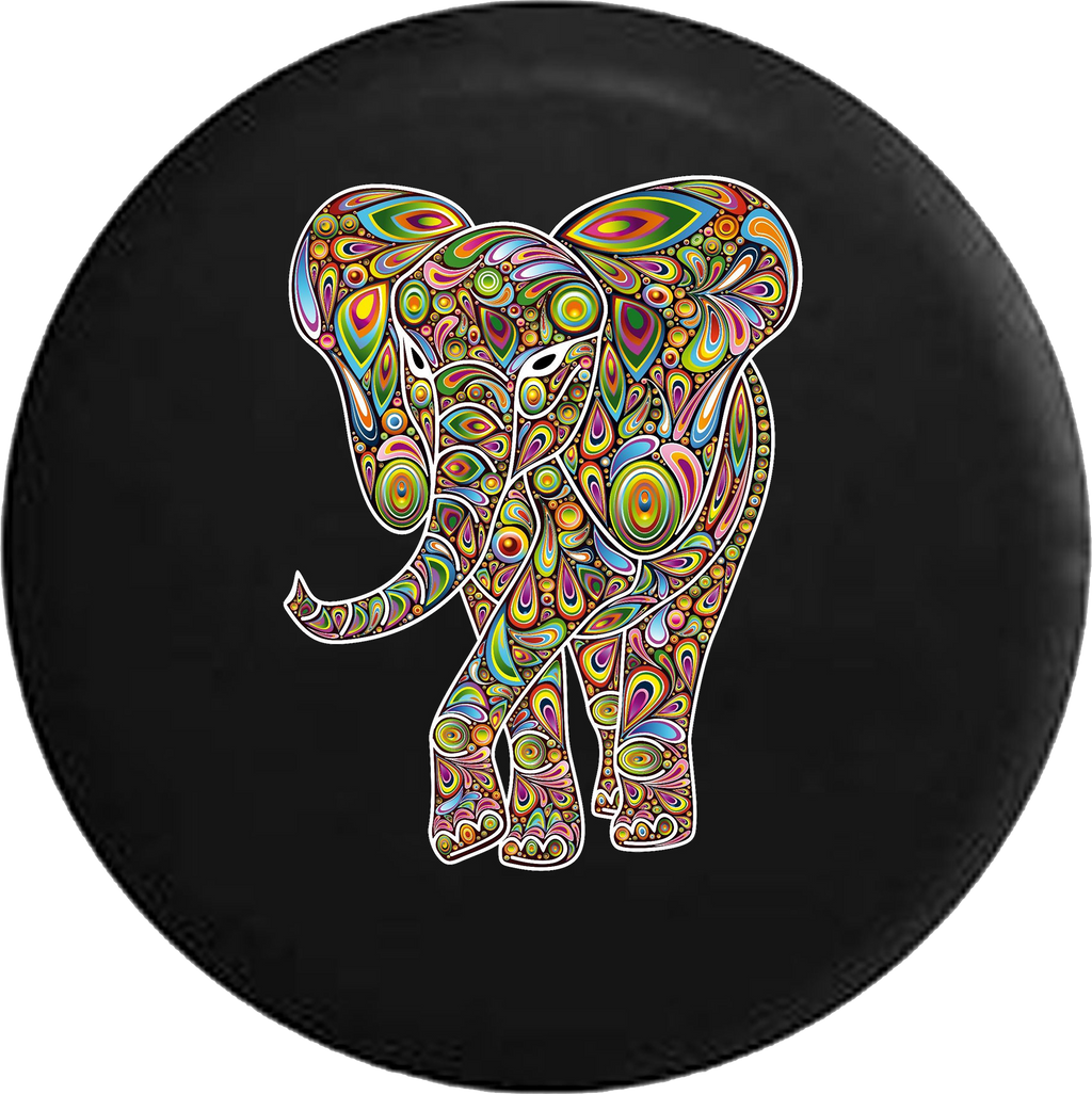 African Elephant Psycodelic Hippie Good Luck 