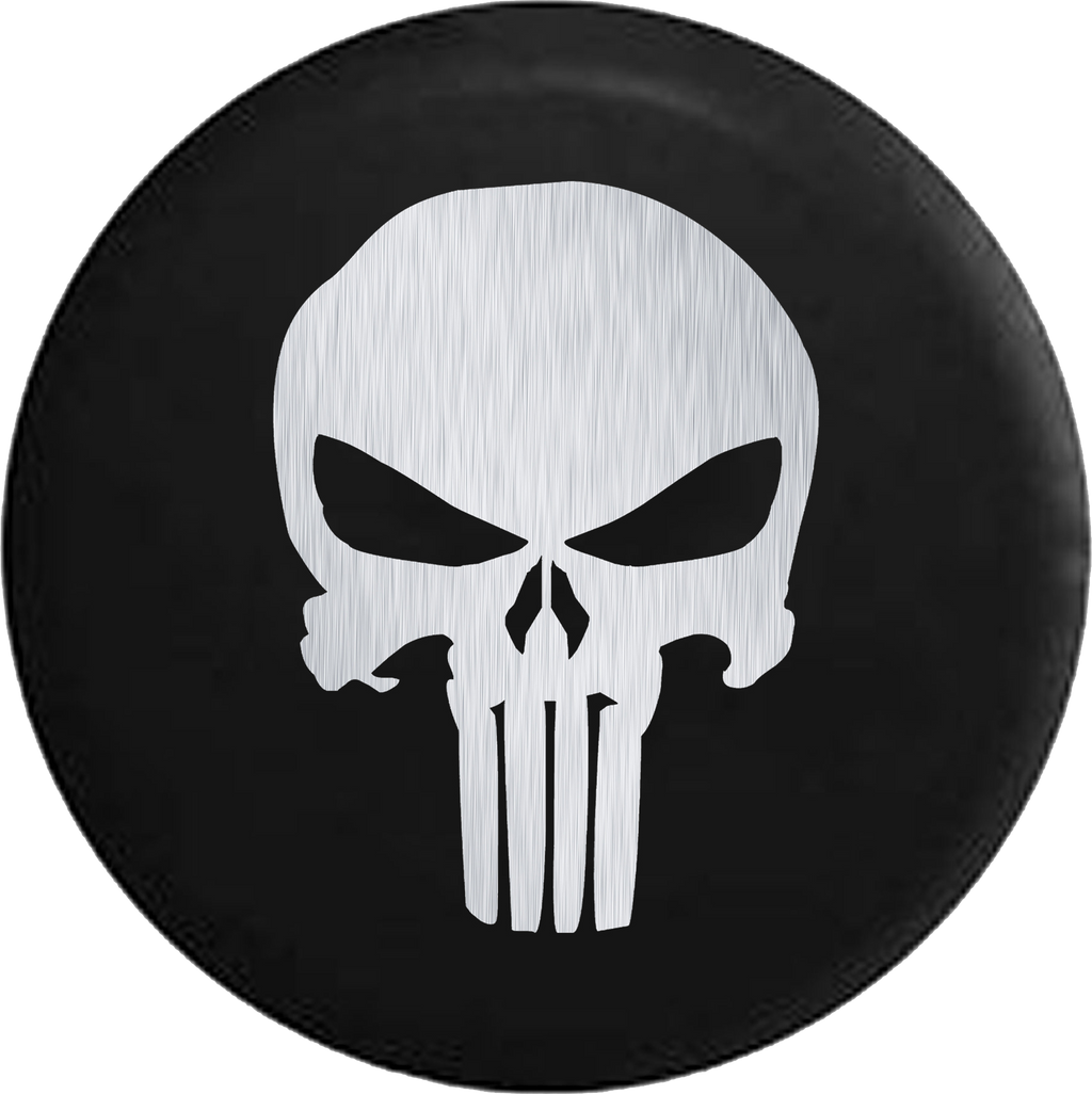 Brushed Aluminum American Patriot Punisher Skull  
