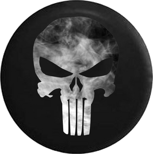 Smokin American Patriot Punisher Skull Grey White  