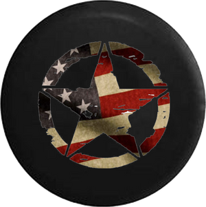 Oscar Mike Military Jeep Star Vintage Tire Cover