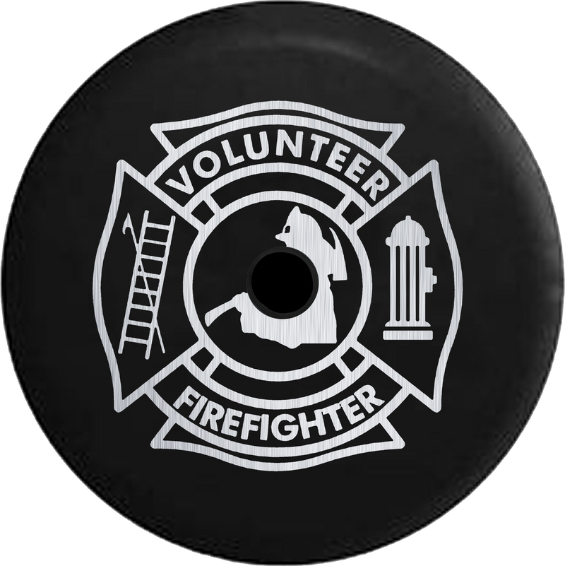 Jeep Wrangler JL Backup Camera Day Fire Department Burning Flames RV Camper Spare Tire Cover-35 inch