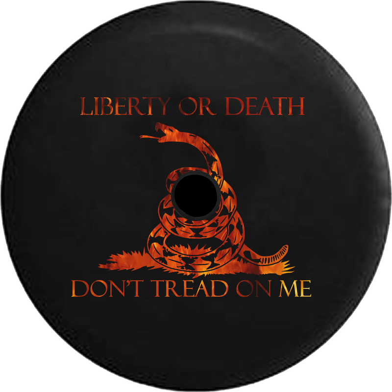 Jeep Wrangler JL Backup Camera Day Liberty or Death Don't Tread on Me Snake American Flag RV Camper Spare Tire Cover-35 inch