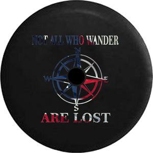 Jeep Wrangler JL Backup Camera Day Not All Who Wander Distressed Barn Wood RV Camper Spare Tire Cover-35 inch
