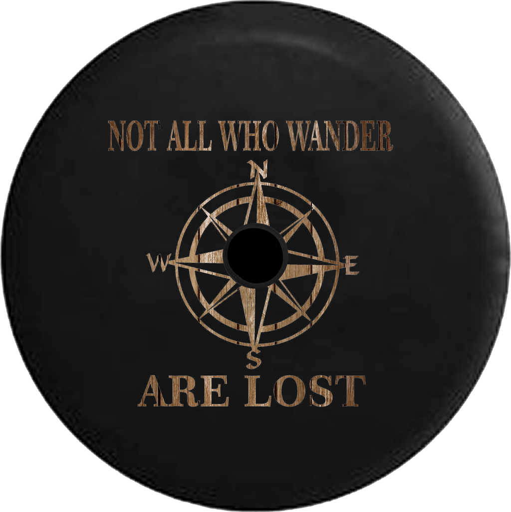 Jeep Wrangler JL Backup Camera Day Not All Who Wander Ocean Water Reflection RV Camper Spare Tire Cover-35 inch